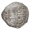 Image 1 : Potosi, Bolivia, cob 8 reales, 1621 T, date as "1612" (very rare), upper half of shield and quadrant