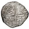 Image 2 : Potosi, Bolivia, cob 8 reales, 1621 T, date as "1612" (very rare), upper half of shield and quadrant