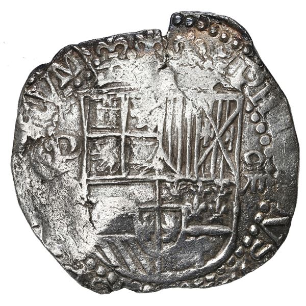 Potosi, Bolivia, cob 8 reales, Philip III, assayer not visible, Grade 1.