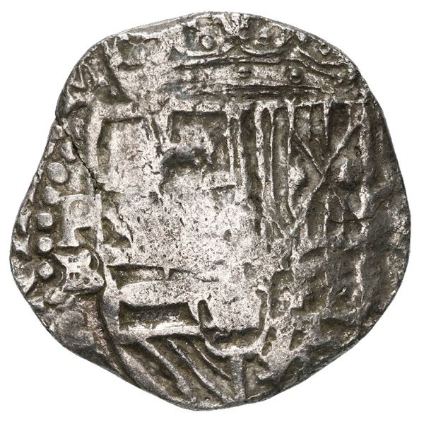 Potosi, Bolivia, cob 4 reales, Philip II, assayer B (5th period), Grade 2.