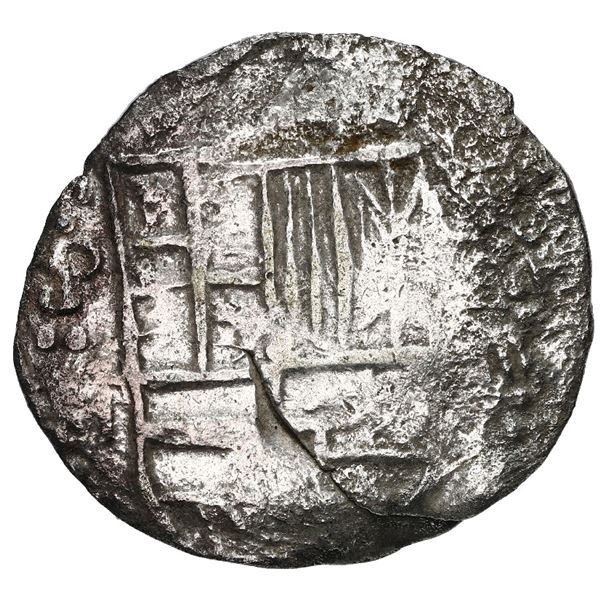 Potosi, Bolivia, cob 4 reales, Philip III, assayer M, Grade 2.