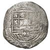 Image 1 : Potosi, Bolivia, cob 2 reales, Philip II, assayer B (2nd period), Grade 1.