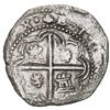 Image 2 : Potosi, Bolivia, cob 2 reales, Philip II, assayer B (2nd period), Grade 1.