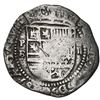 Image 1 : Potosi, Bolivia, cob 2 reales, Philip II, assayer B (2nd period), Grade 3.