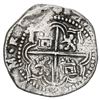 Image 2 : Potosi, Bolivia, cob 2 reales, Philip II, assayer B (3rd period), Grade 1.