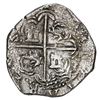 Image 2 : Potosi, Bolivia, cob 2 reales, Philip III, assayer R (straight leg), Grade 1.