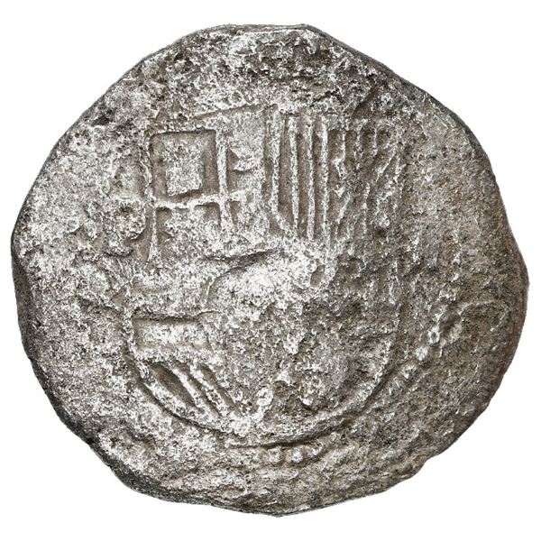 Potosi, Bolivia, cob 2 reales, Philip III, assayer Q, Grade 3.