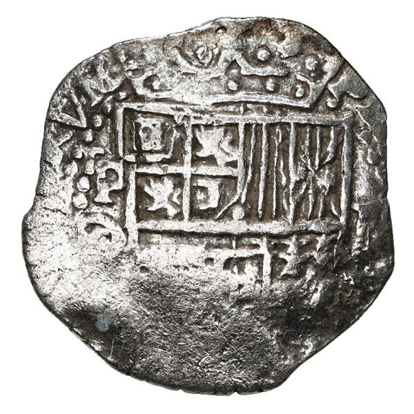 Potosi, Bolivia, cob 2 reales, Philip III, assayer Q/C, Grade 2.