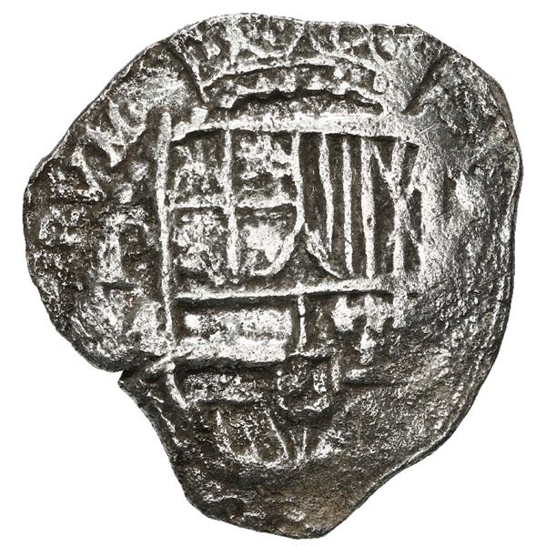 Potosi, Bolivia, cob 2 reales, Philip III, assayer M, Grade 1.