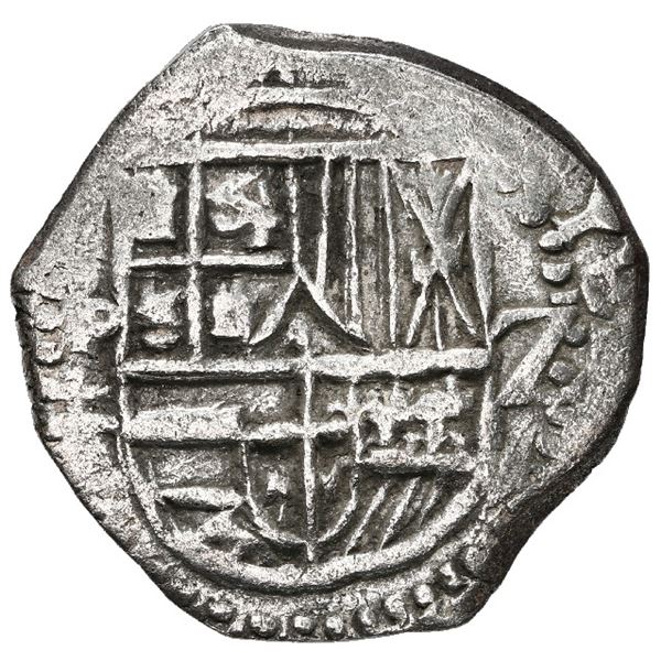 Potosi, Bolivia, cob 2 reales, 1618 T, Grade 1.