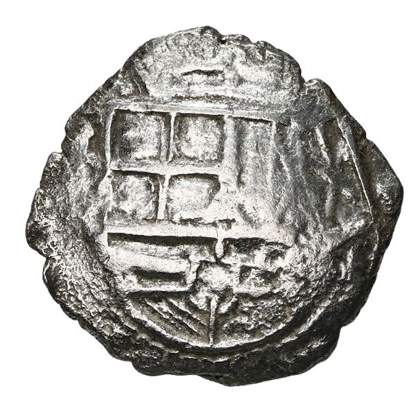 Potosi, Bolivia, cob 2 reales, Philip III, assayer not visible, Grade 1.