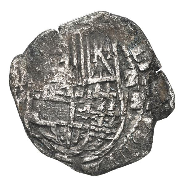 Potosi, Bolivia, cob 2 reales, Philip IV, assayer not visible.