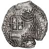 Image 1 : Potosi, Bolivia, cob 8 reales, 1651 E, with P/8 to left and 8/P to right, crowned-T (Mastalir Ta) co
