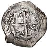 Image 2 : Potosi, Bolivia, cob 8 reales, (1651-2) E, with crowned-F (Mastalir Fa2) countermark on shield.