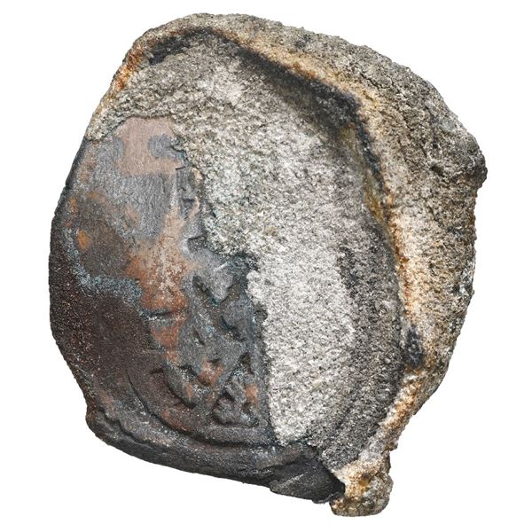Mexico City, Mexico, cob 4 reales, Philip V, assayer not visible, encrusted (as found), ex-Fisher.