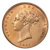 Image 1 : Great Britain (London, England), gold 1/2 sovereign, Victoria (young head), 1855, PCGS AU58 / Ship o