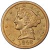 Image 1 : USA (Philadelphia mint), gold $5 half eagle, 1846, large date, PCGS VF35 / Ship of Gold special pres