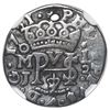 Image 1 : Mexico City, Mexico, cob 1/2 real Royal (galano), 1721 J, rare, NGC VF details / holed, ex-Rudman.