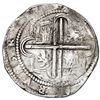 Image 2 : Potosi, Bolivia, cob 8 reales, Philip II, assayer L below erased B (2nd period), rare.