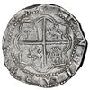 Image 2 : Potosi, Bolivia, cob 8 reales, Philip II, assayer A, error denomination oVIIII, NGC XF 40.