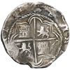 Image 2 : Potosi, Bolivia, cob 8 reales, Philip II, assayer B (5th period), borders of x's on both sides.