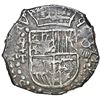 Image 2 : Potosi, Bolivia, cob 8 reales, 1620 T, q/P (retrograde P over P) for mintmark and king's name, NGC X