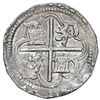 Image 2 : Potosi, Bolivia, cob 4 reales, Philip II, assayer B (1st period), NGC AU details / cleaned.