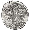 Image 2 : Potosi, Bolivia, cob 2 reales, Philip II, assayer B (5th period), borders of x's on both sides, NGC 