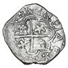 Image 2 : Potosi, Bolivia, cob 2 reales, 1621 T, rotated lions, rare.