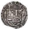 Image 1 : Potosi, Bolivia, cob 1 real, Philip II, assayer R (Rincon) below mintmark P to right.