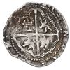 Image 2 : Potosi, Bolivia, cob 1 real, Philip II, assayer R (Rincon) below mintmark P to right.