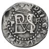 Image 1 : Potosi, Bolivia, cob 1/2 real, Philip II, assayer R (Rincon) to right, mintmark P to left.