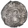 Image 2 : Potosi, Bolivia, cob 8 reales, 1652 E post-transitional (Transitional Type VIII/B), 1-PH-6 at top.