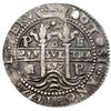 Image 2 : Potosi, Bolivia, cob 8 reales Royal (galano), 1657 E, pomegranate above cross, PCGS XF details / hol
