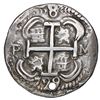 Image 2 : Potosi, Bolivia, cob 8 reales Royal (galano), 1729 M, rare, NGC holed, clipped.