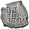 Image 1 : Potosi, Bolivia, cob 8 reales, 1763 V-Y, NGC AU 50.