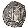 Image 2 : Potosi, Bolivia, cob 4 reales, 1653 E, retrograde denomination 4, PH at top.