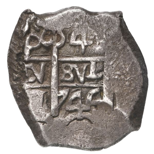 Potosi, Bolivia, cob 4 reales, 1744 q.