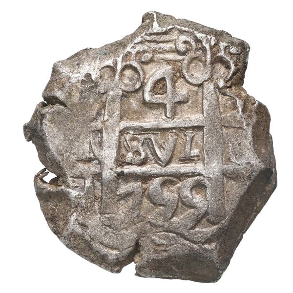 Potosi, Bolivia, cob 4 reales, 1755 q.