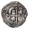 Image 2 : Potosi, Bolivia, cob 2 reales, 1655 E, with H at top, rare.