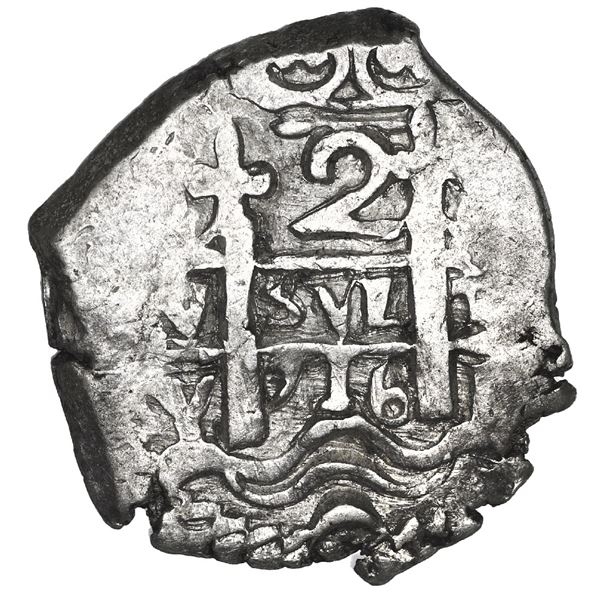 Potosi, Bolivia, cob 2 reales, 1716 Y, NGC MS 61, finest known in NGC census.