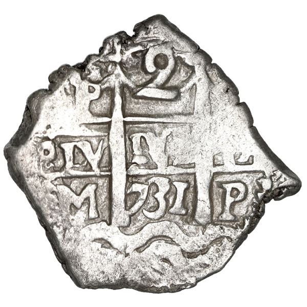 Potosi, Bolivia, cob 2 reales, 1731 M, NGC AU 53, finest and only example in NGC census.