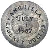 Image 1 : Anguilla, 1 "Liberty" dollar, July 11, 1967, countermark on a Mexico City, Mexico, 5 pesos, 1948, Cu