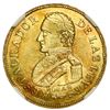 Image 1 : La Rioja, Argentina, gold 2 escudos, 1842 R, Rosas, NGC AU 58.