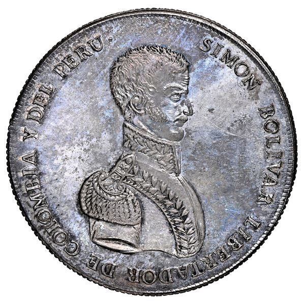 Potosi, Bolivia, 10 soles-sized monetary medal, 1825, Bolivar, NGC MS 61.