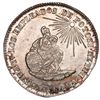 Image 2 : Potosi, Bolivia, medallic 2 soles, 1852/1, Belzu / criminal, coin axis, reeded edge, NGC MS 64.