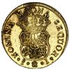 Image 2 : Santiago, Chile, gold bust 4 escudos, Ferdinand VI, 1750/5 J, NGC UNC details / saltwater damage  / 