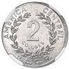 Image 2 : Costa Rica, nickel-plated steel 2 colones, 1982 BCCR, NGC Mint Error MS 62, struck on 1 Colon planch
