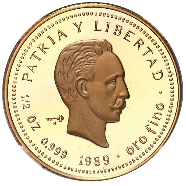 Cuba, gold piefort 50 pesos, 1989, Jose Marti, NGC PF 69 Ultra Cameo, ex-Rudman.