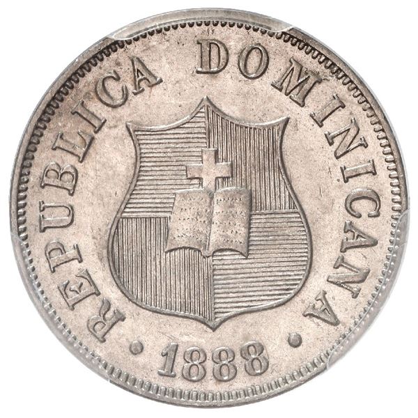 Dominican Republic (struck at the Paris Mint), copper-nickel 2-1/2 centavos, 1888-A, PCGS MS 64, ex-